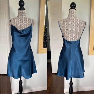 Vintage Large Y2K Satin Cowl Neck Lingerie Sexy Time Sleep Pajama Slip Dress